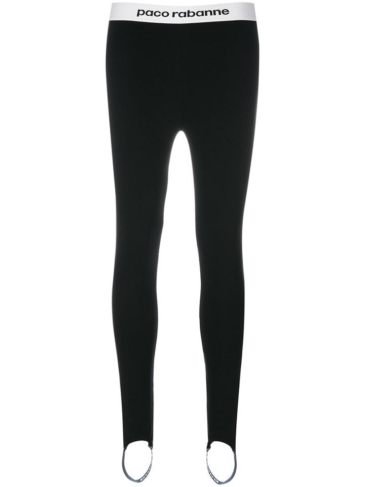 Paco Rabanne - Elasticated Waistband Leggings - Women - Polyamide/spandex/elastane/viscose - Xs, Black, Polyamide/spandex/elastane/viscose