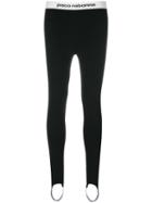 Paco Rabanne - Elasticated Waistband Leggings - Women - Polyamide/spandex/elastane/viscose - Xs, Black, Polyamide/spandex/elastane/viscose