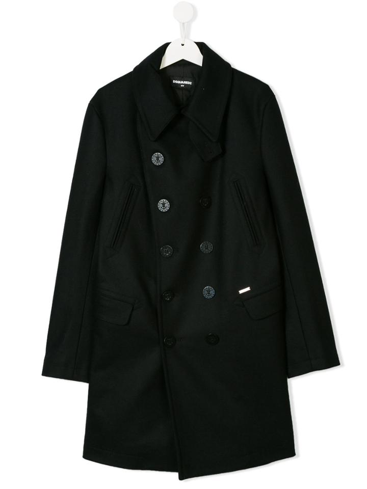 Dsquared2 Kids Double Breasted Coat - Blue