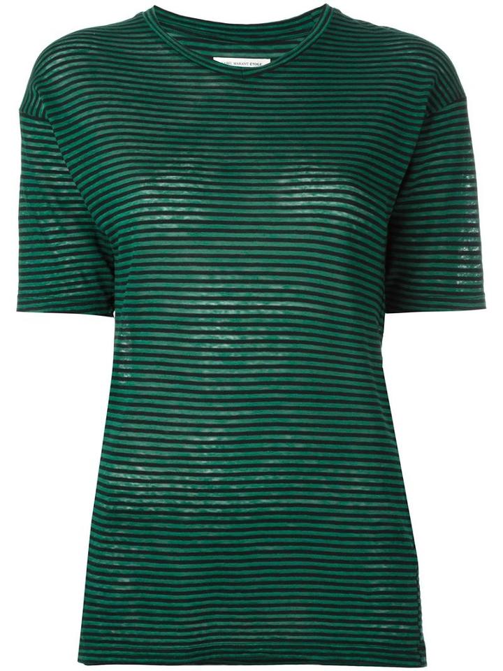 Isabel Marant Étoile Striped T-shirt, Women's, Size: Xs, Green, Linen/flax/cotton