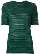 Isabel Marant Étoile Striped T-shirt, Women's, Size: Xs, Green, Linen/flax/cotton