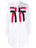 Thom Browne Grosgrain Bow Shirtdress - White
