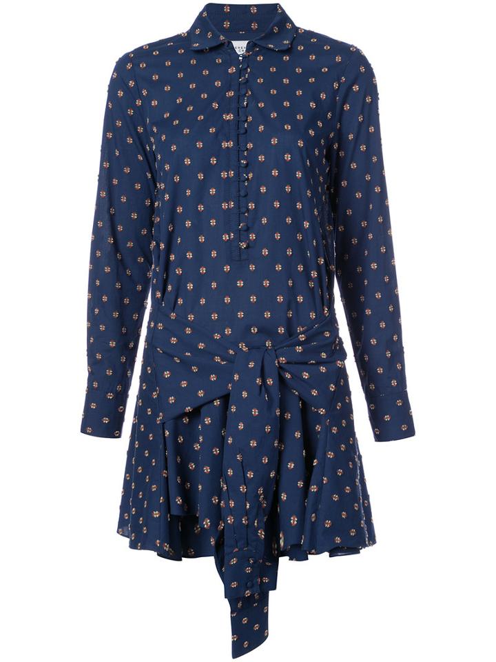 Derek Lam 10 Crosby - Printed Mini Shirt Dress - Women - Cotton - 8, Blue, Cotton