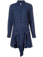 Derek Lam 10 Crosby - Printed Mini Shirt Dress - Women - Cotton - 8, Blue, Cotton