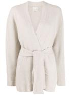 Le Kasha Oxford Tie Waist Cardigan - Neutrals