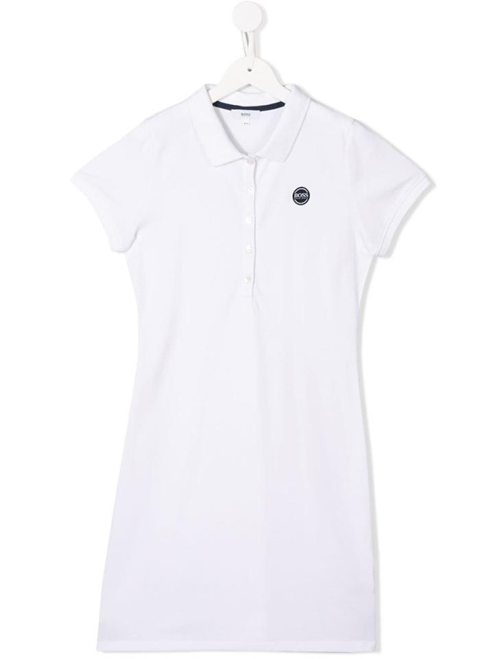 Boss Kids Polo Logo Dress - White