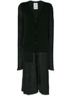 Lost & Found Rooms - Semi-sheer Long Cardigan - Women - Acrylic/polyamide/mohair/wool - Xs, Black, Acrylic/polyamide/mohair/wool