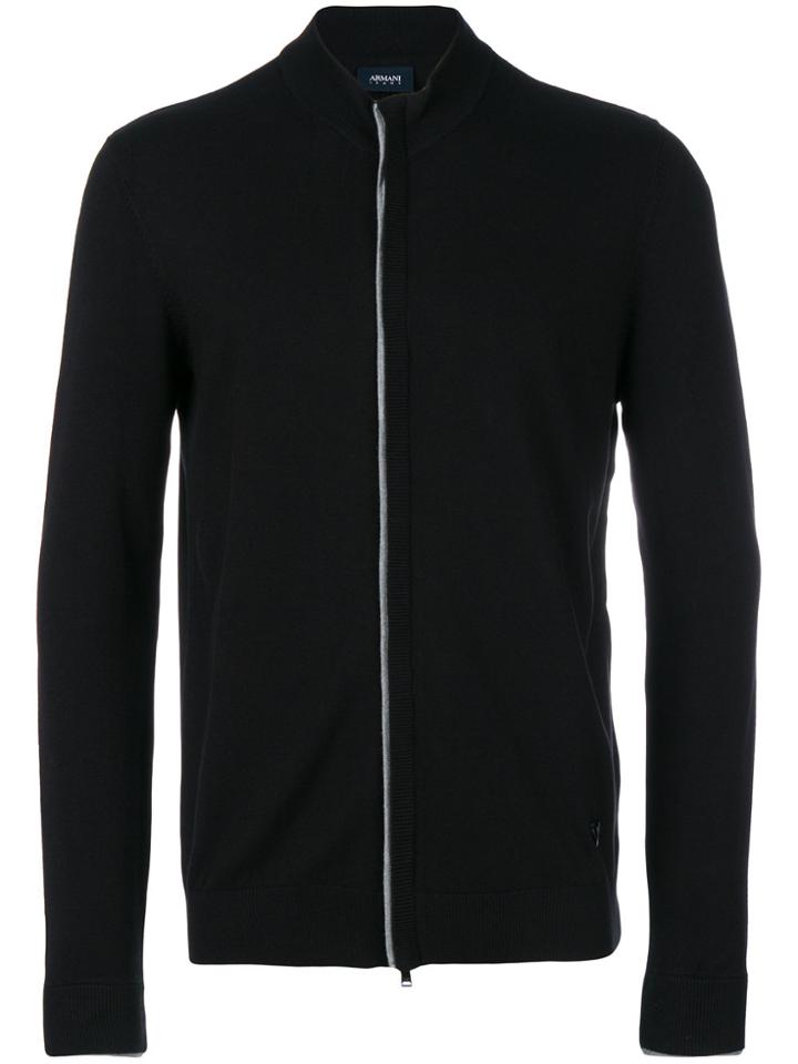 Armani Jeans Zipped Cardigan - Black