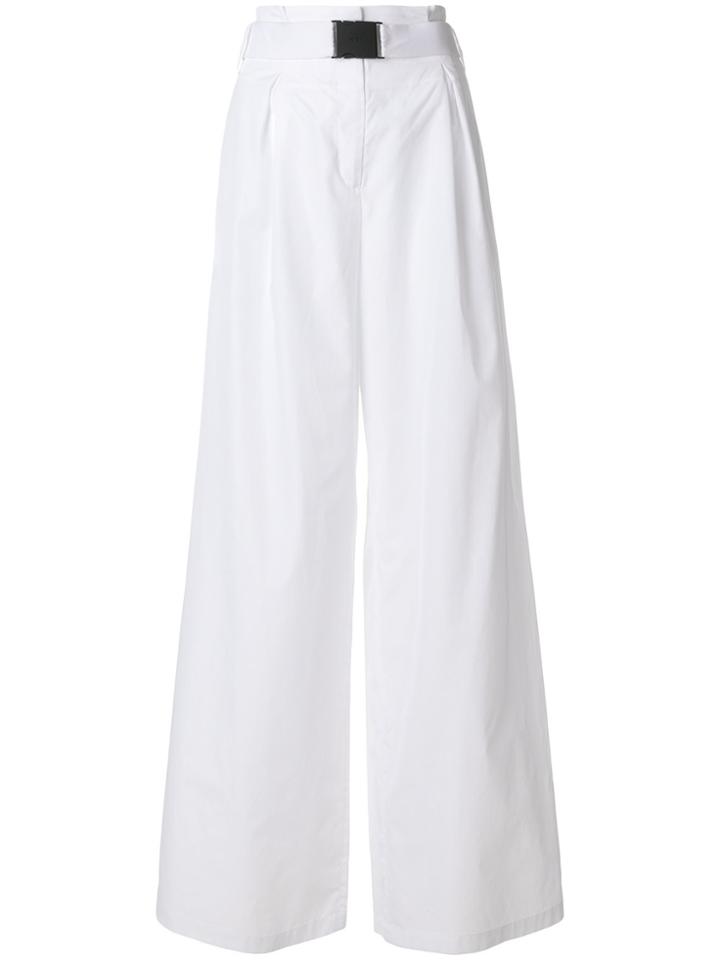 No21 High-waisted Wide Leg Trousers - White