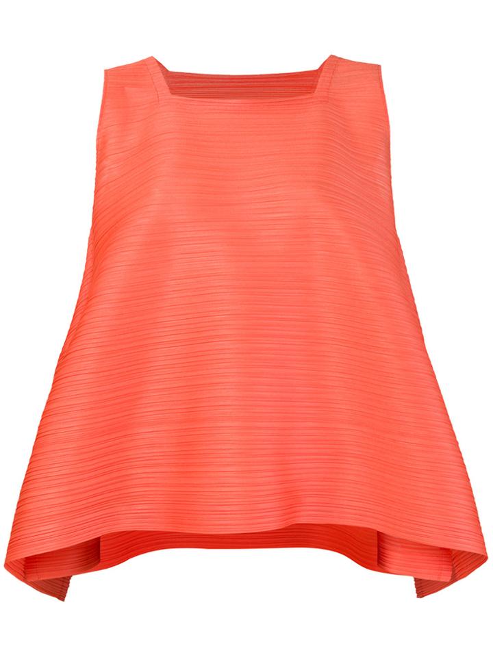 Pleats Please By Issey Miyake Flared Sleeveless Blouse - Yellow &