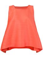 Pleats Please By Issey Miyake Flared Sleeveless Blouse - Yellow &