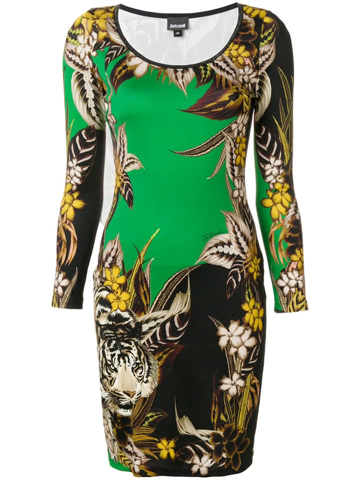 Just Cavalli Tiger Jungle Print Dress - Green