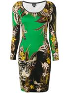 Just Cavalli Tiger Jungle Print Dress - Green