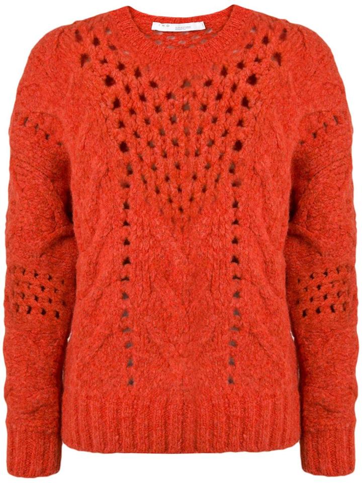 Iro Eyelet Knit Sweater - Orange
