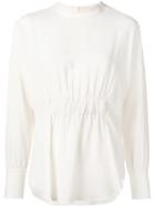Glanshirt Ruched Blouse - Nude & Neutrals