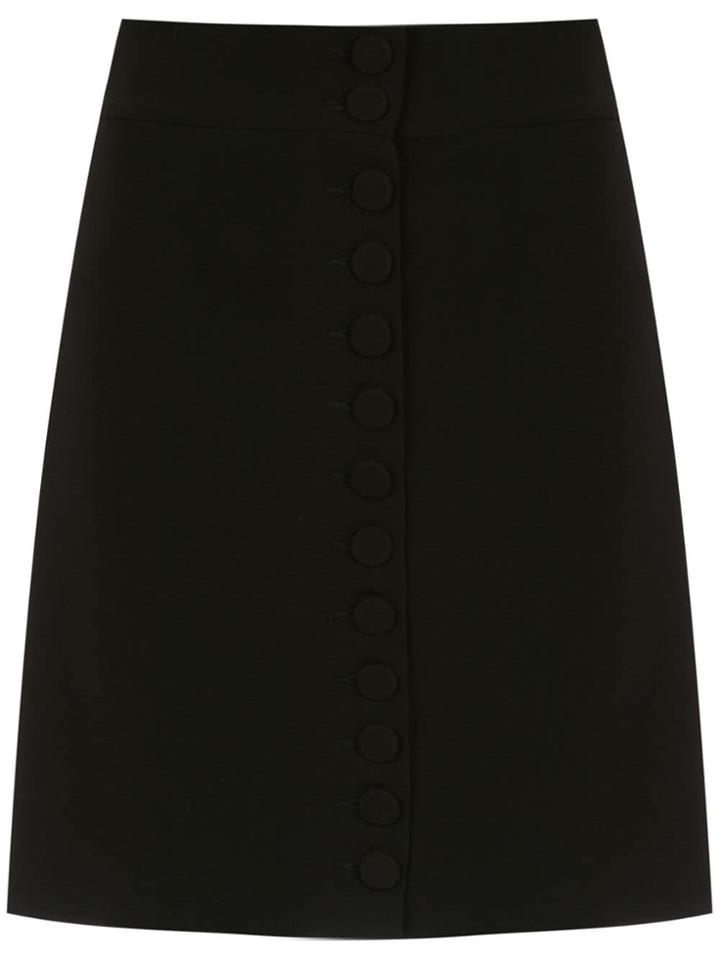 Nk Collection Buttoned A-line Skirt - Black
