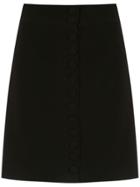 Nk Collection Buttoned A-line Skirt - Black