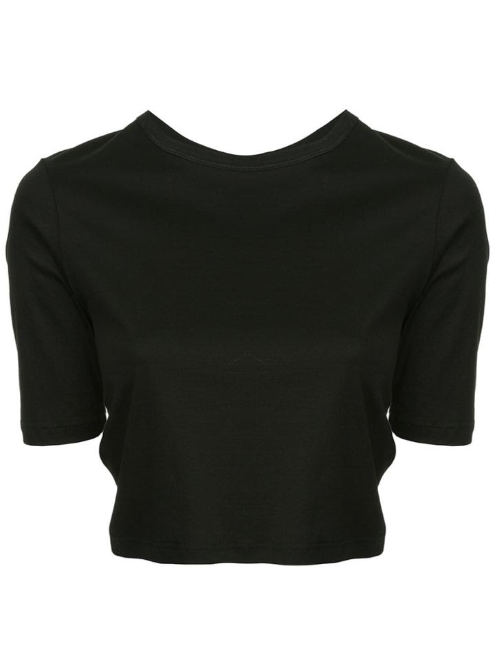 Dion Lee Twist Back Cropped T-shirt - Black