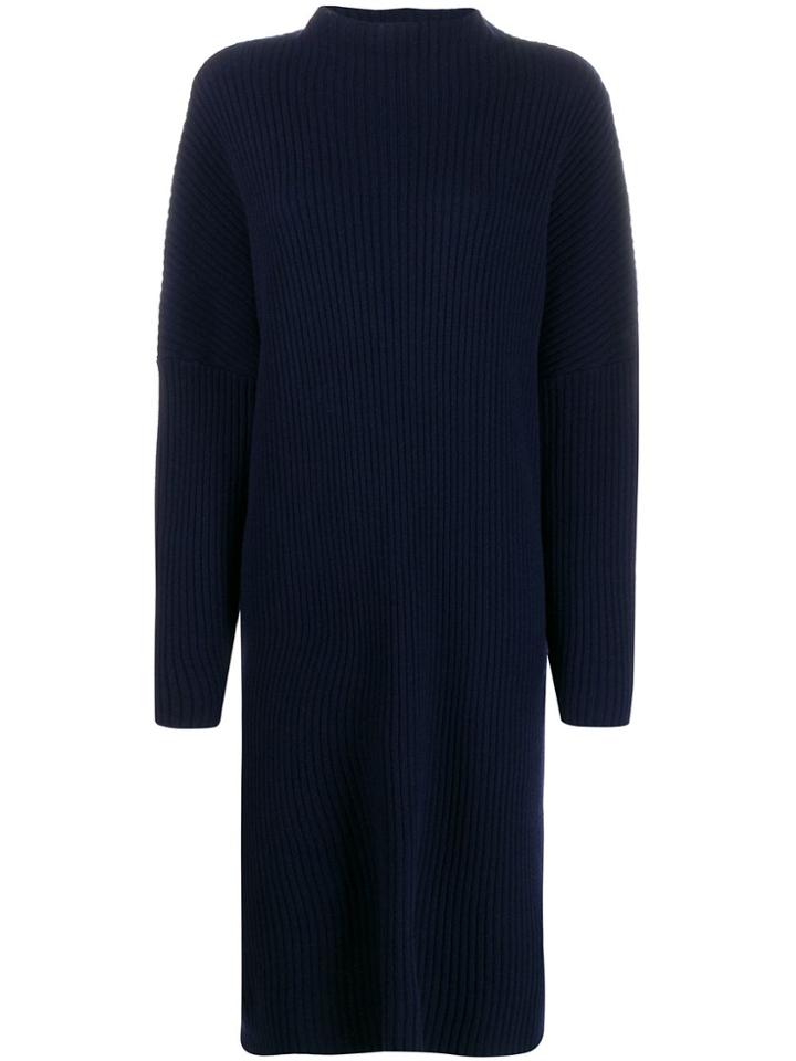 Oyuna Ribbed Knit Dress - Blue