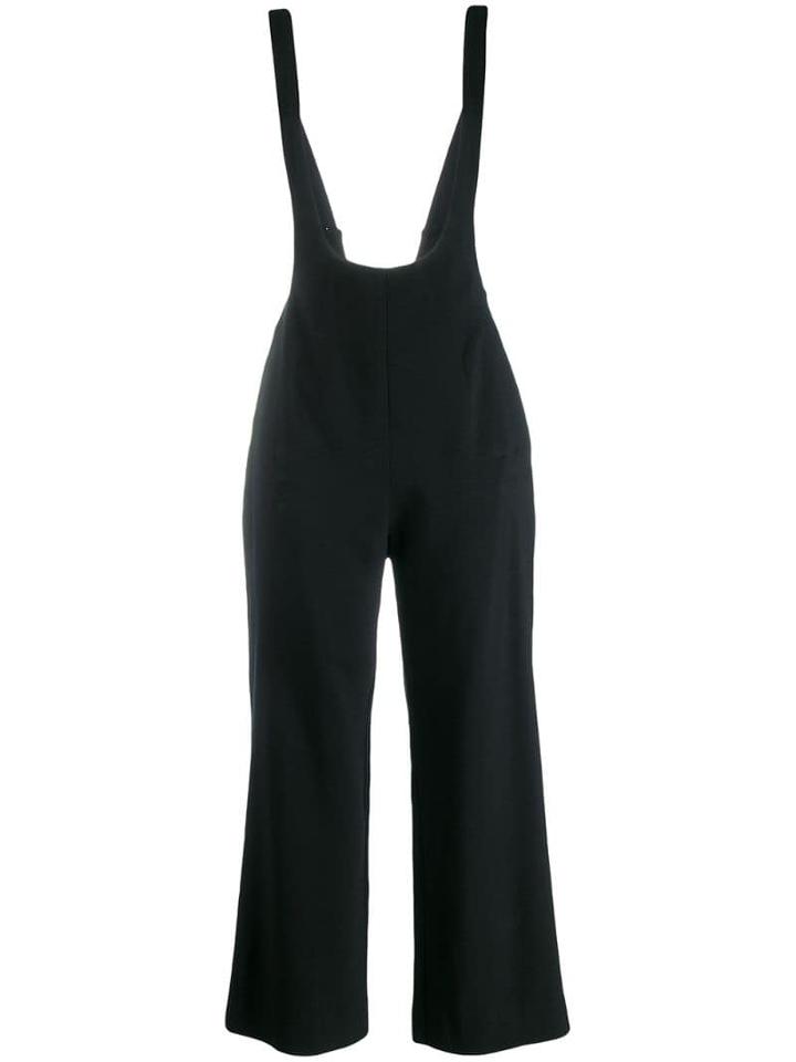 Alexa Chung Cropped Leg Dungarees - Black