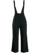 Alexa Chung Cropped Leg Dungarees - Black