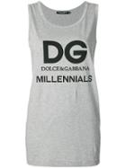 Dolce & Gabbana Logo Elongated Tank Top - Grey