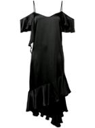 Semicouture Off Shoulder Drape Dress - Black