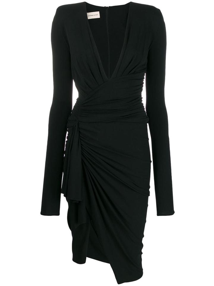 Alexandre Vauthier Plunge Fitted Midi Dress - Black