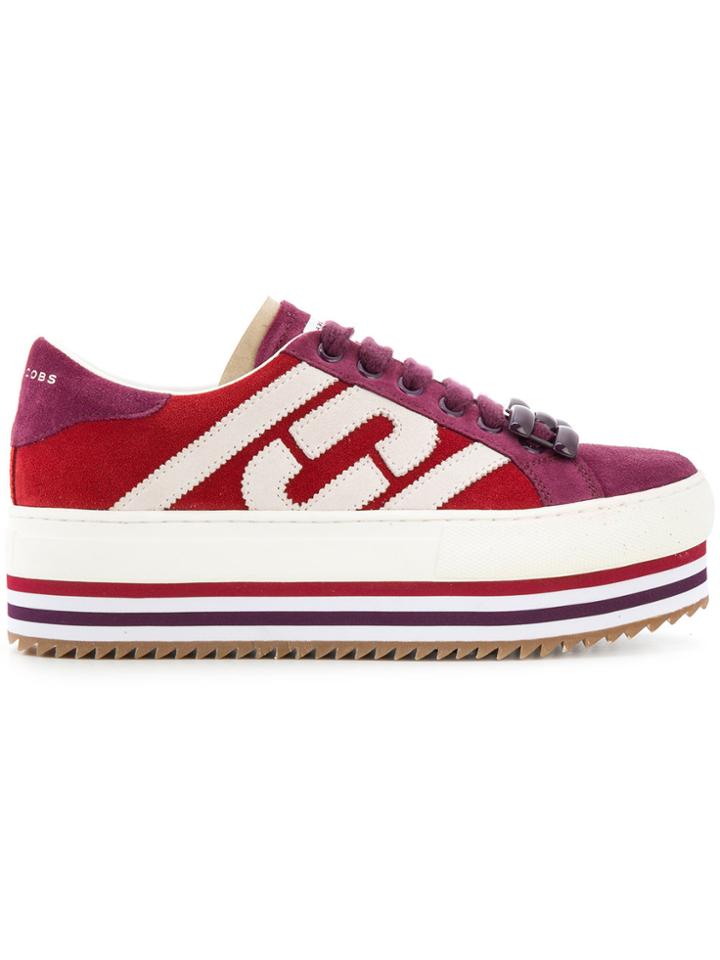 Marc Jacobs Grand Chain Link Platform Sneakers - Red