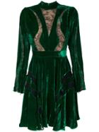Elie Saab Cut Out Lace Skater Dress - Green