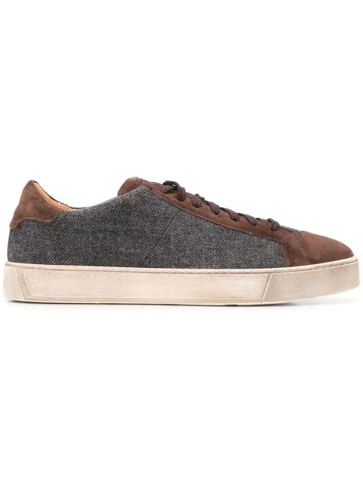 Santoni Panel Lace-up Sneakers - Grey