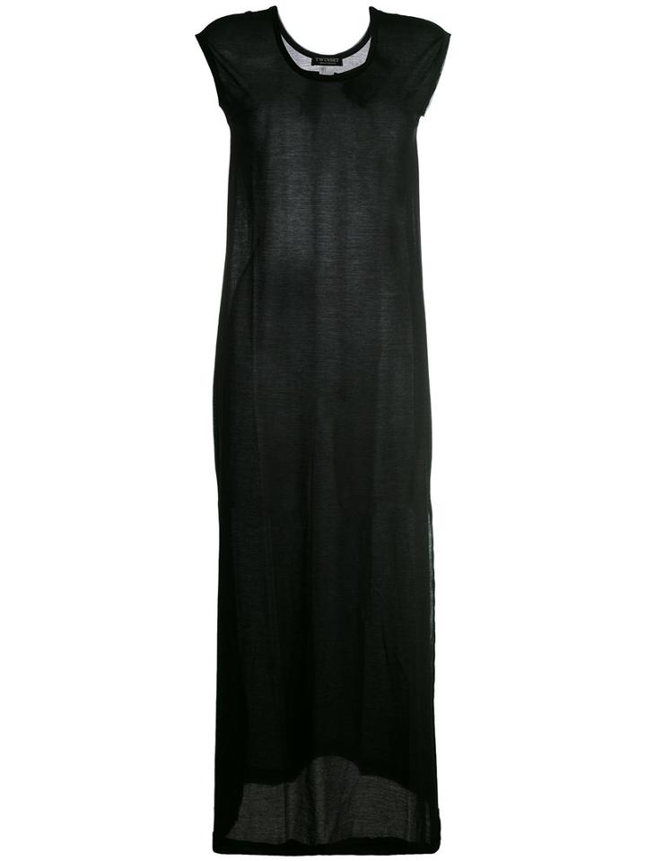Twin-set - T-shirt Maxi Dress - Women - Cotton/polyamide - S, Black, Cotton/polyamide