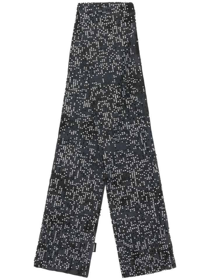 Diesel Crystal Embellished Scarf - Grey