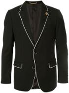 Education From Young Machines Single-breasted Trimmed Blazer - Black