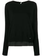Liu Jo Long-sleeve Fitted Sweater - Black
