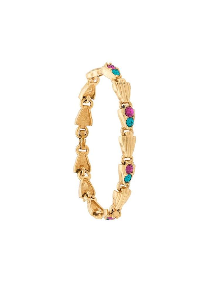 Susan Caplan Vintage 1980's Swarovski Jewel Toned Bracelet - Gold