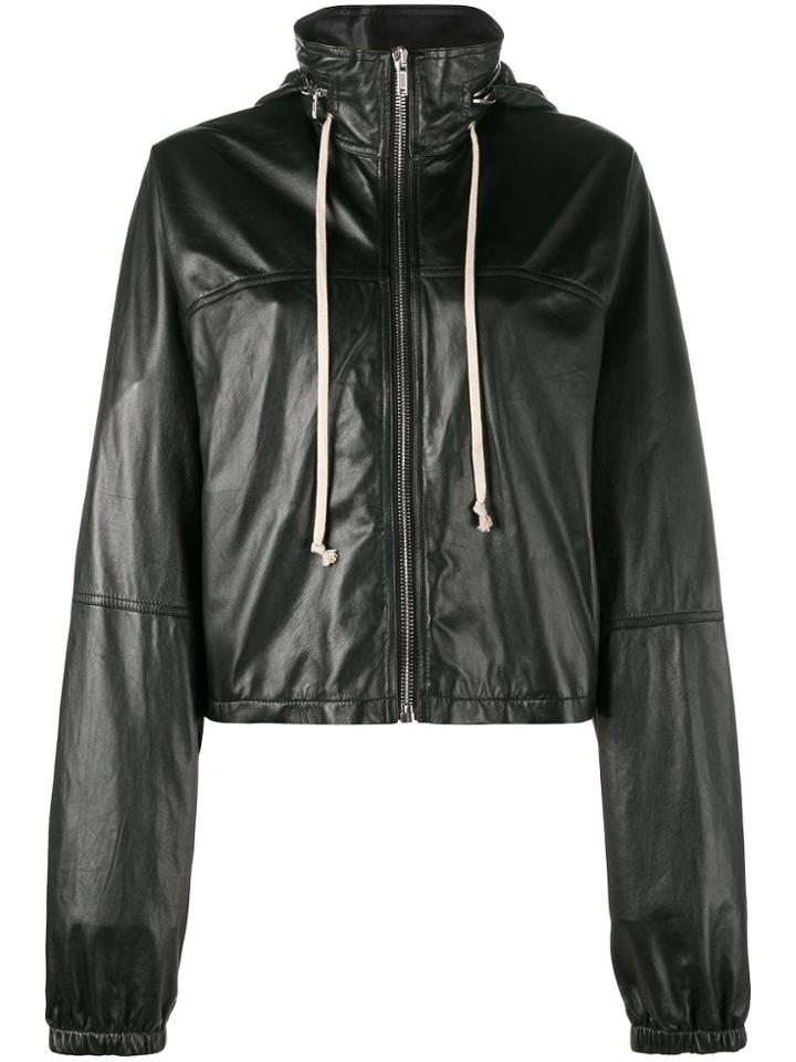 Rick Owens Cropped Windbreaker - Black