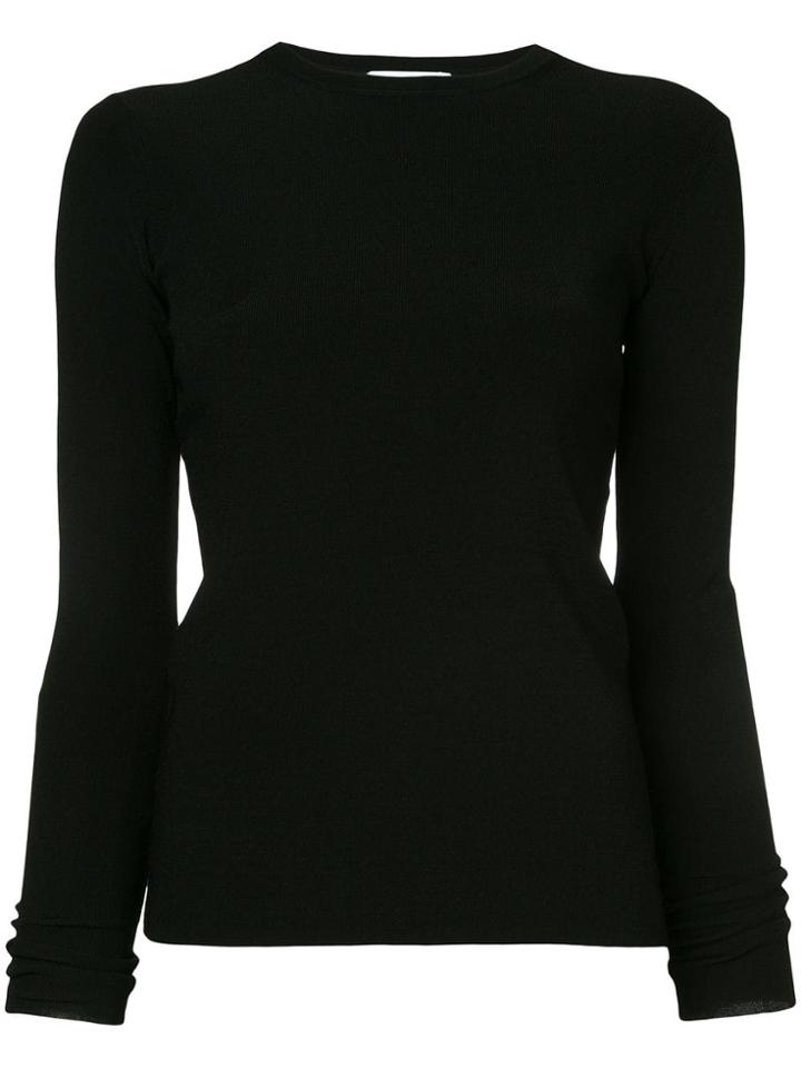 Irene Long-sleeve Fitted Sweater - Black