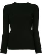 Irene Long-sleeve Fitted Sweater - Black