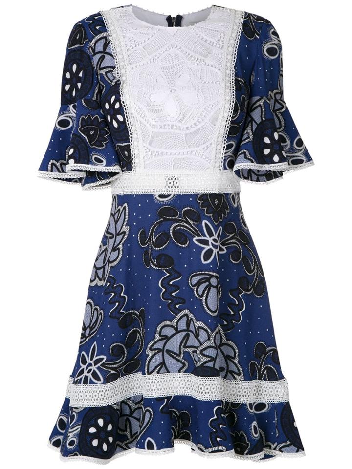 Martha Medeiros Lorain Printed Short Dress - Blue