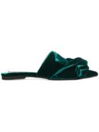 No21 Pointed Toe Mules - Green
