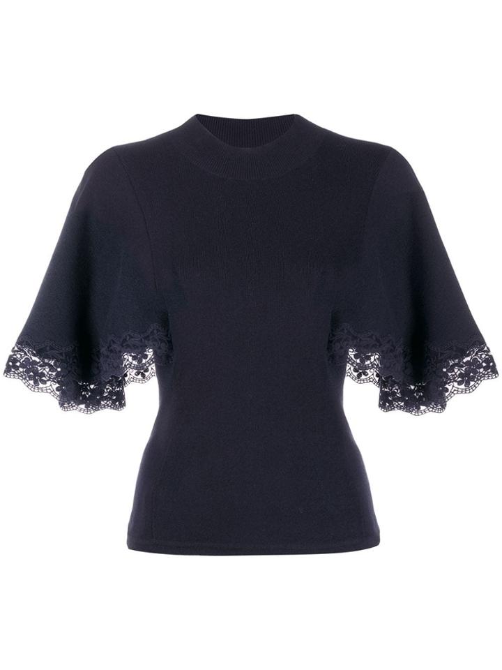 See By Chloé Lace Short-sleeve Jumper - Blue