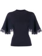 See By Chloé Lace Short-sleeve Jumper - Blue