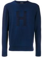 Hackett H Plaited Sweater - Blue