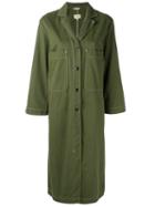 Bellerose Long Patch Pocket Coat, Women's, Size: 1, Green, Cotton