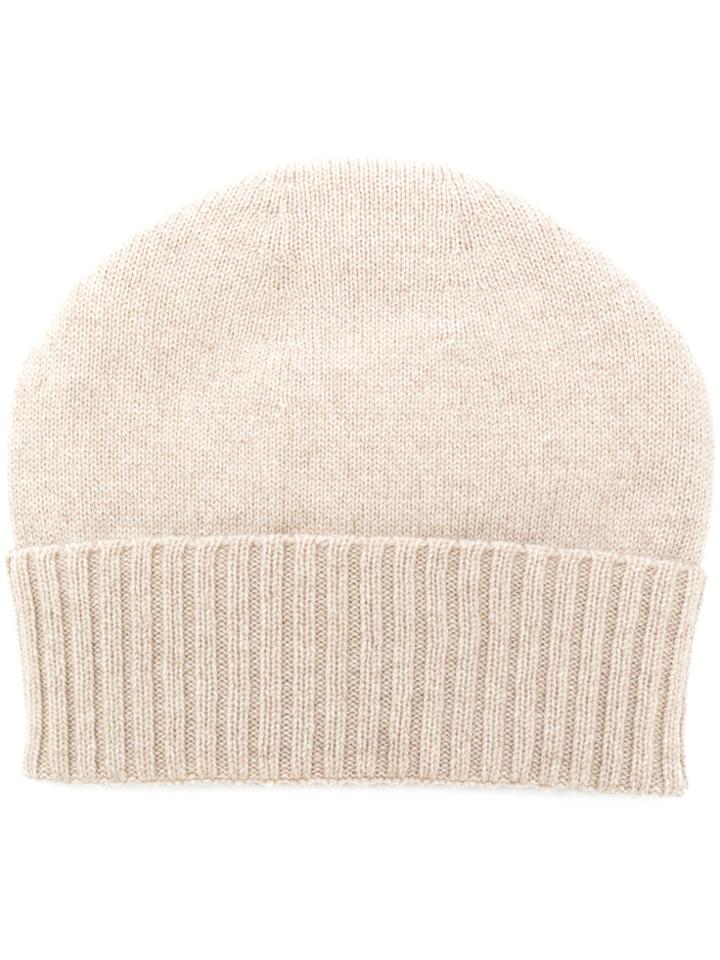 Cruciani Knitted Beanie - Nude & Neutrals