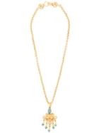 Chanel Pre-owned Cc Logo Stone Necklace - Gold