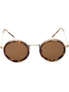Eyevan7285 Round Frame Sunglasses, Adult Unisex, Brown, Titanium/acetate