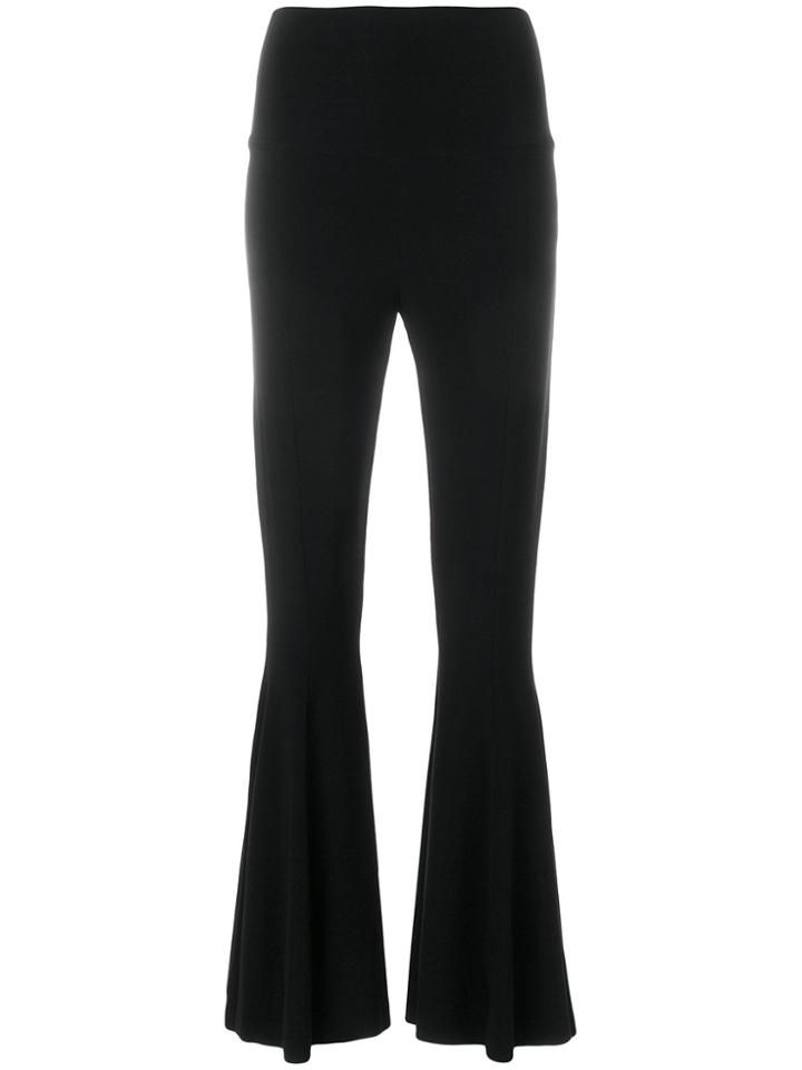 Norma Kamali High Waisted Flared Trousers - Black