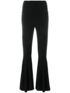 Norma Kamali High Waisted Flared Trousers - Black